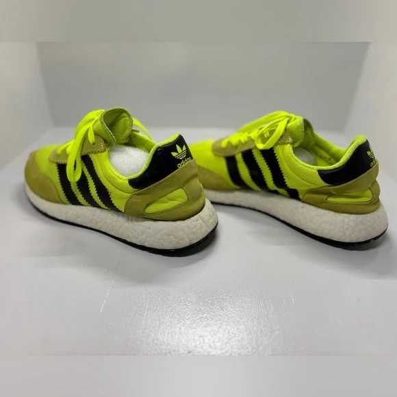 Adidas Iniki Runner Boost Neon Yellow Olive Black Sneakers Men’s 9.5 BB2094 - Picture 5 of 12